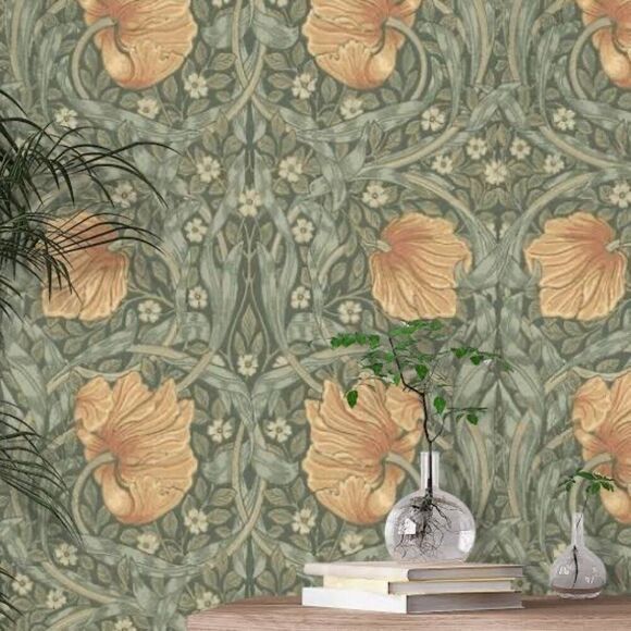 Morris And‎ Co. Wallpaper Pimpernel 210388 Bayleaf/Manilla 10.05m x 52 cm - Picture 1 of 9